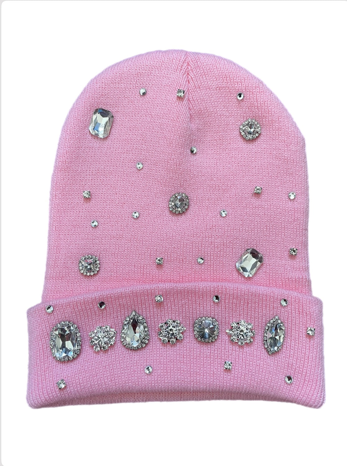 Pink stone beanie