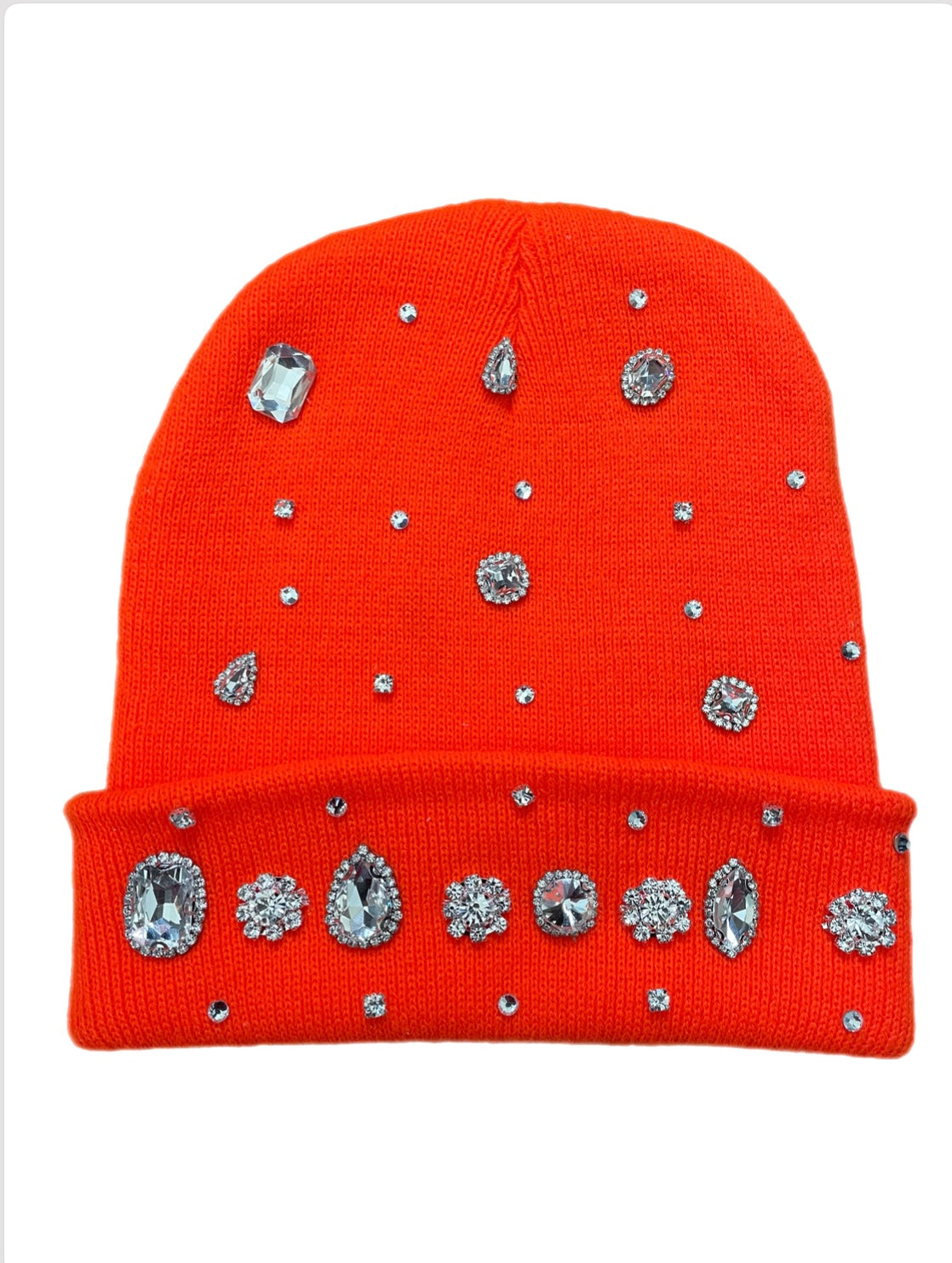 Orange stone beanie