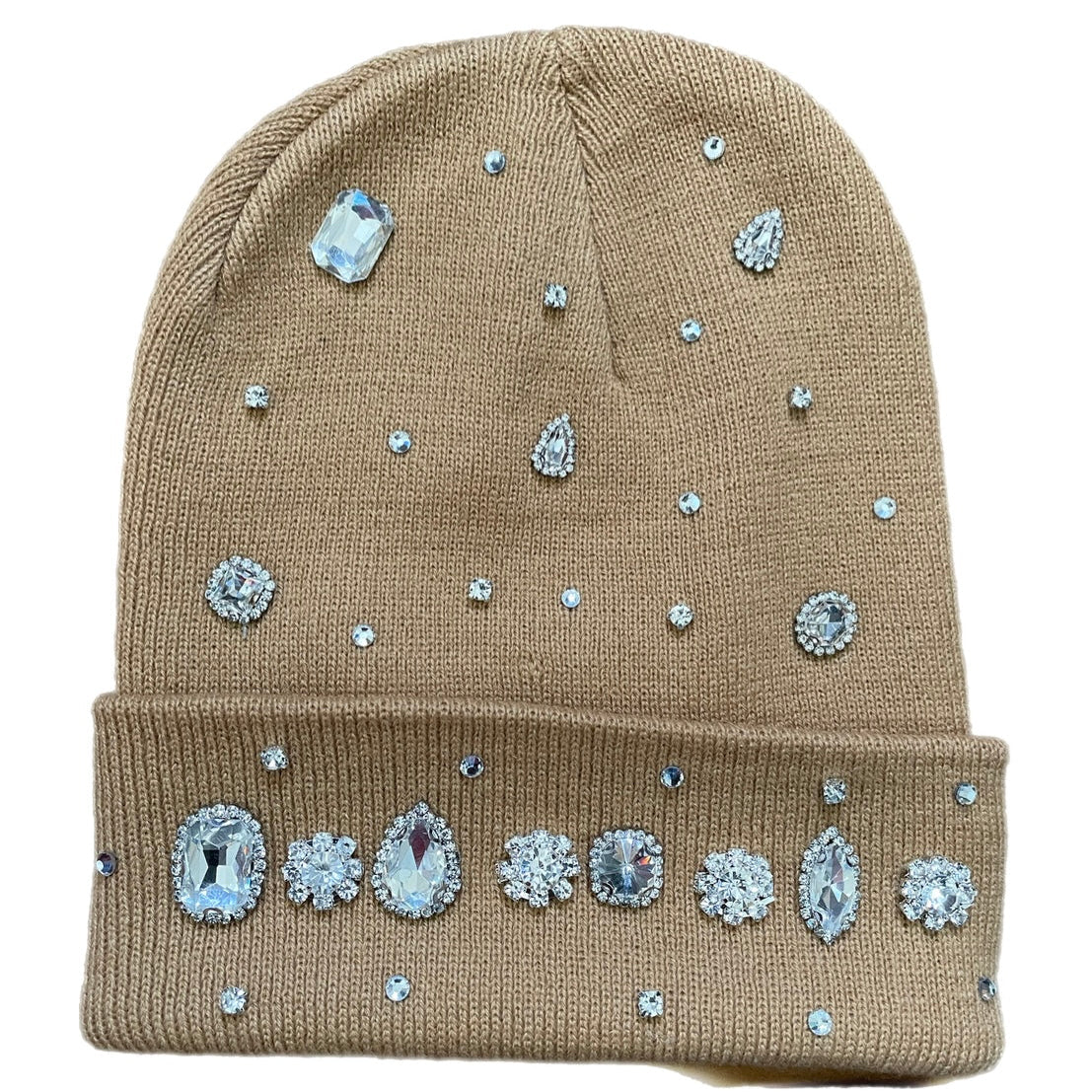 Coffee Brown Crystal Beanie
