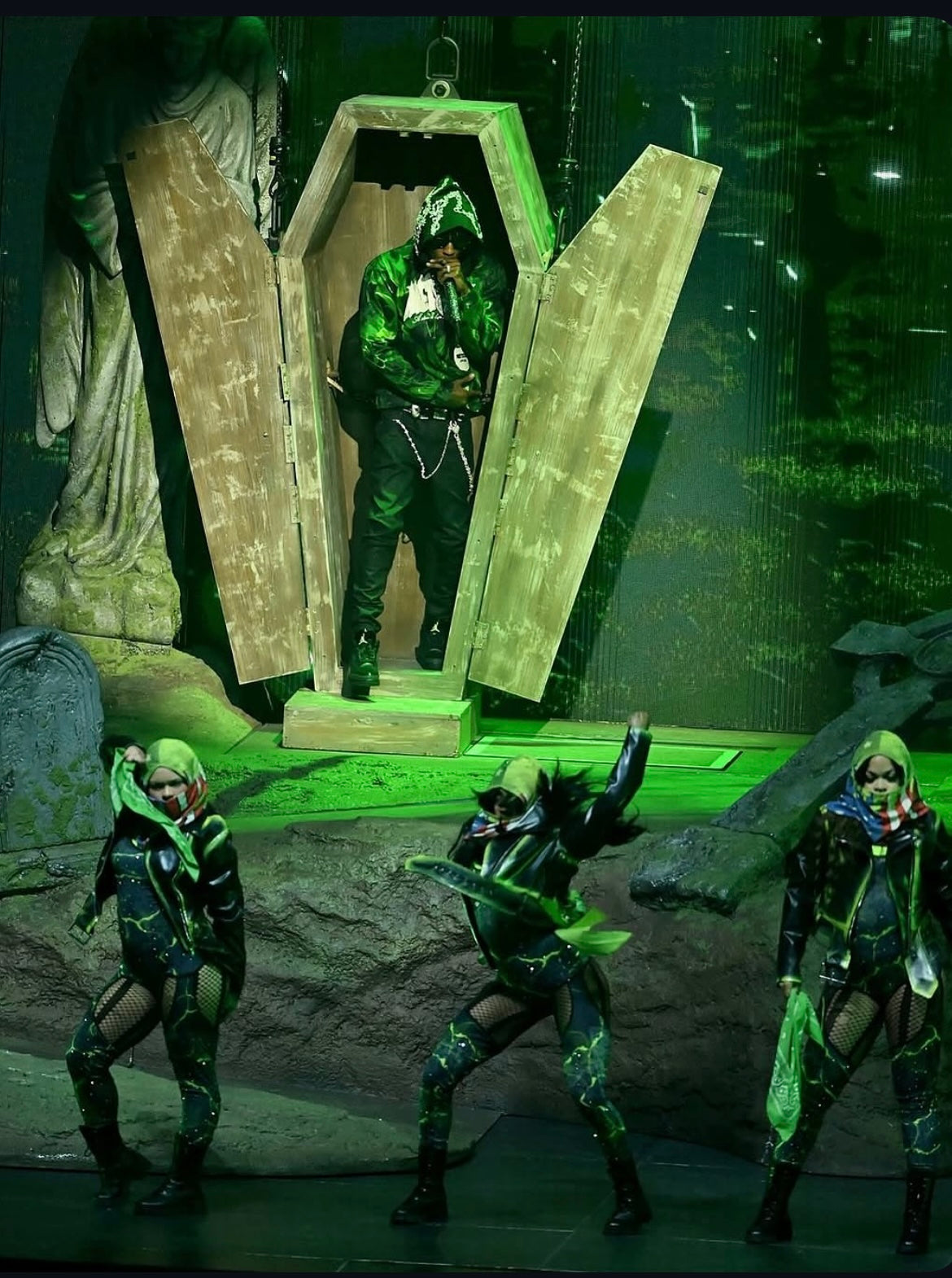 Black embellished hood cape