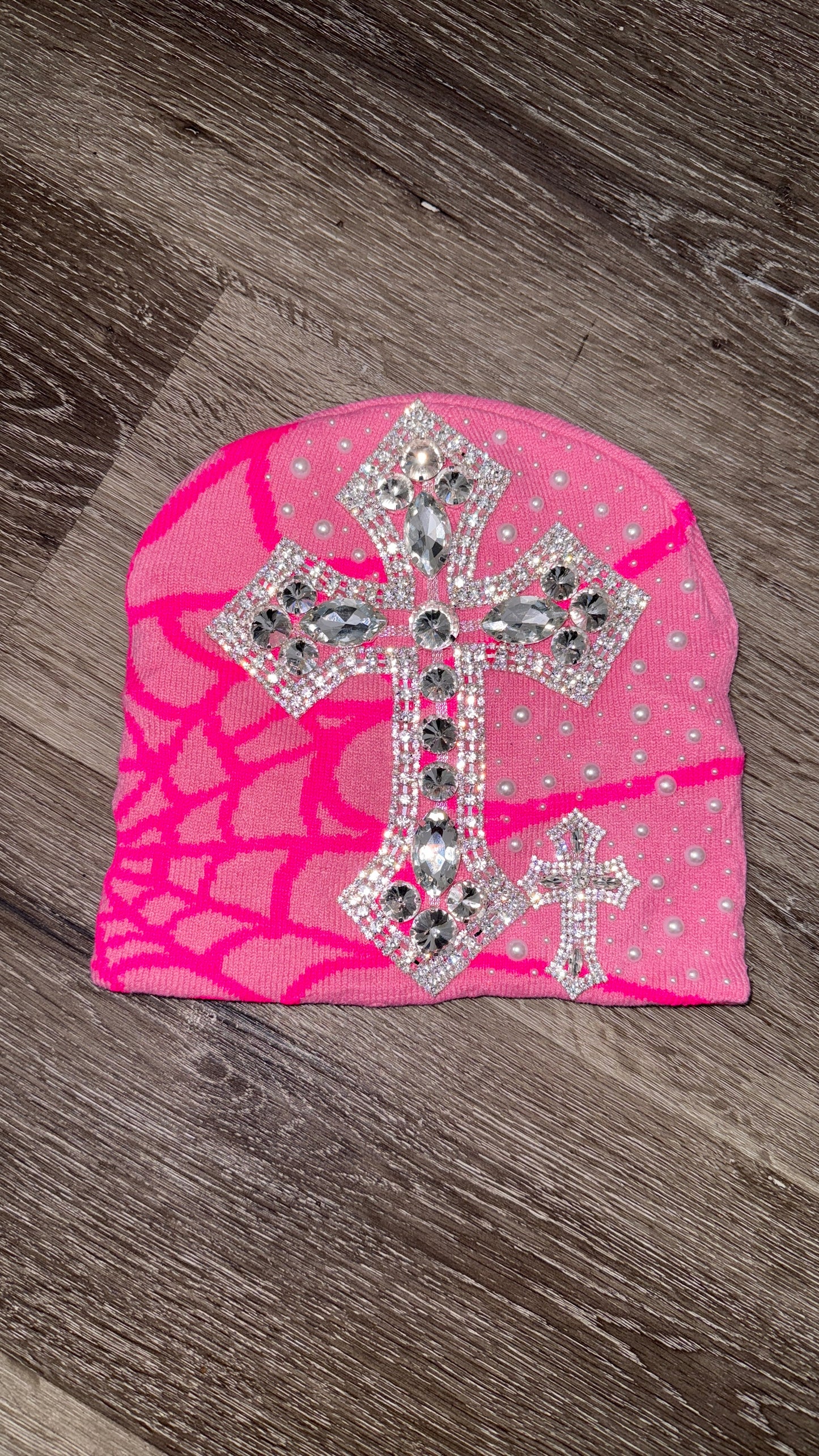 Light pink spider beanie