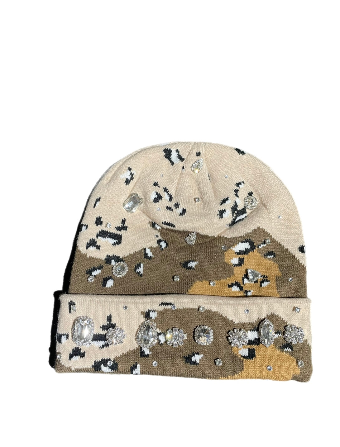 Brown camo stone beanie