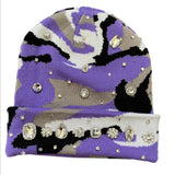 Purple Camo Crystal Beanie