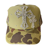 Camo cross trucker hat