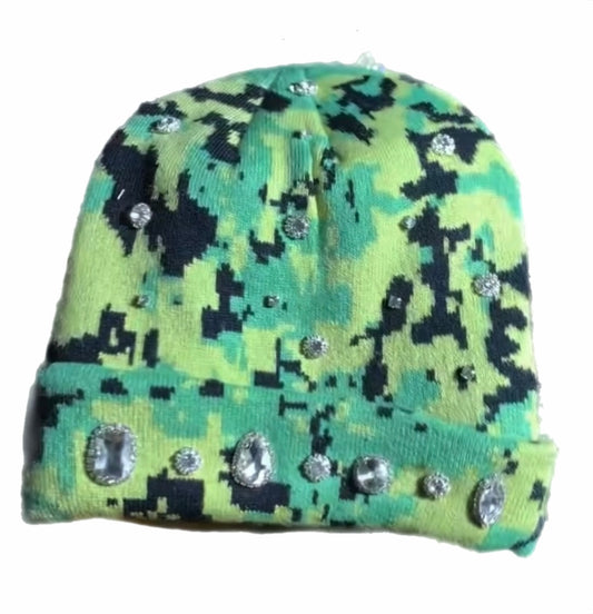 Off road green camo beanie