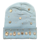 Sky Blue Crystal Beanie