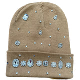 Coffee Brown Crystal Beanie