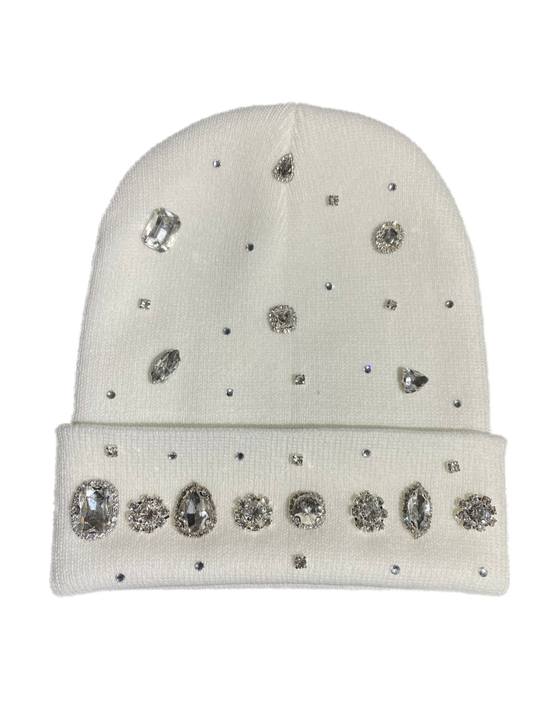 White stone beanie