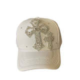 White cross trucker hat