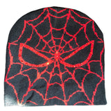 Black Red Spider Rhinestone Beanie