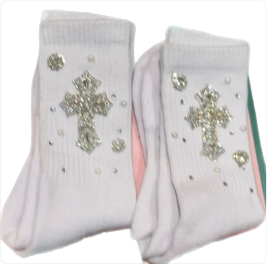 White cross socks (1 pair)