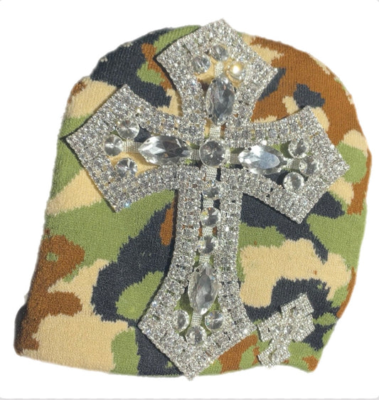 Camo cross beanie