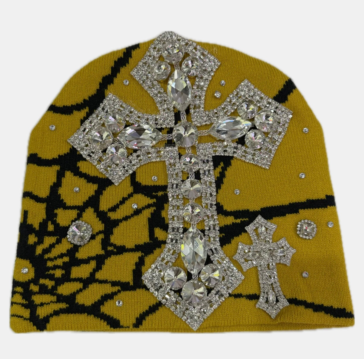 Yellow spider beanie