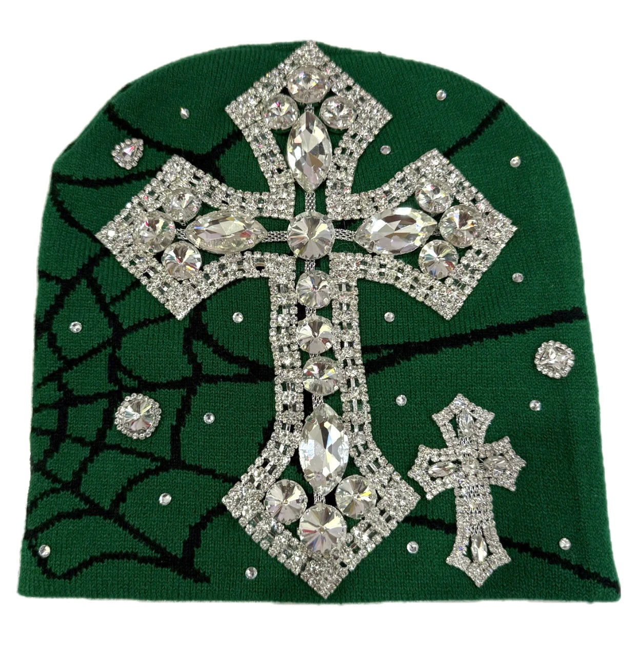 Green spider beanie