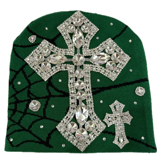 Green spider beanie