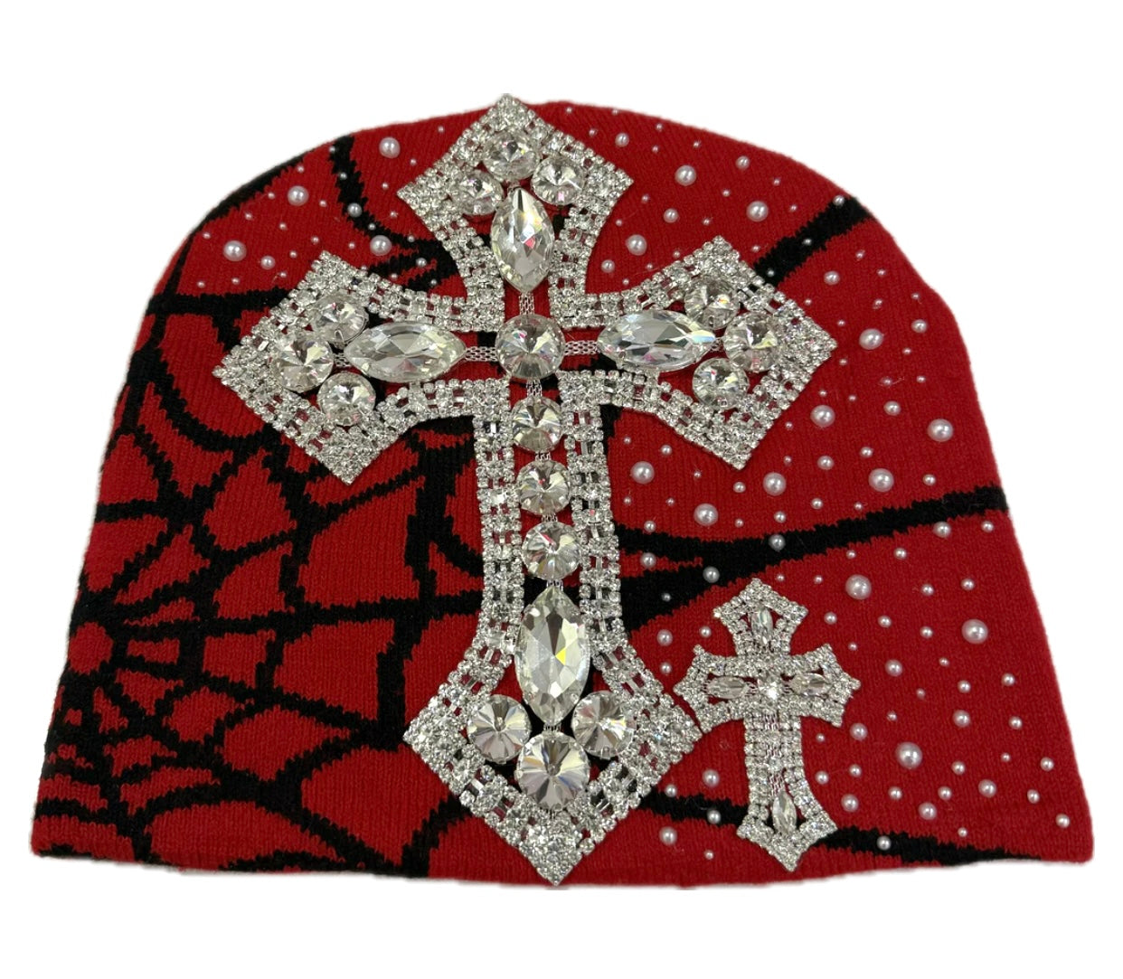 Red/black spider beanie