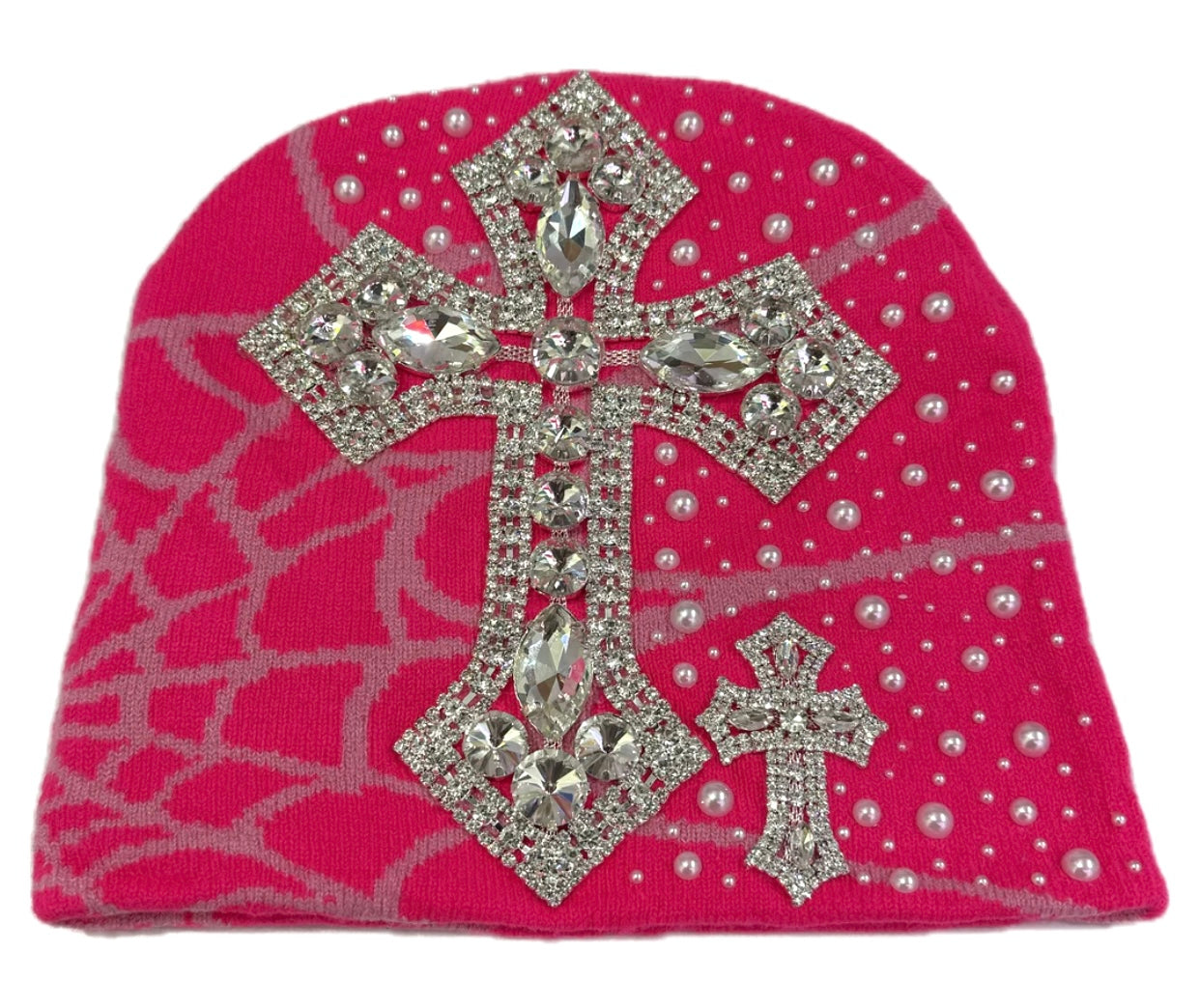 Dark pink spider beanie