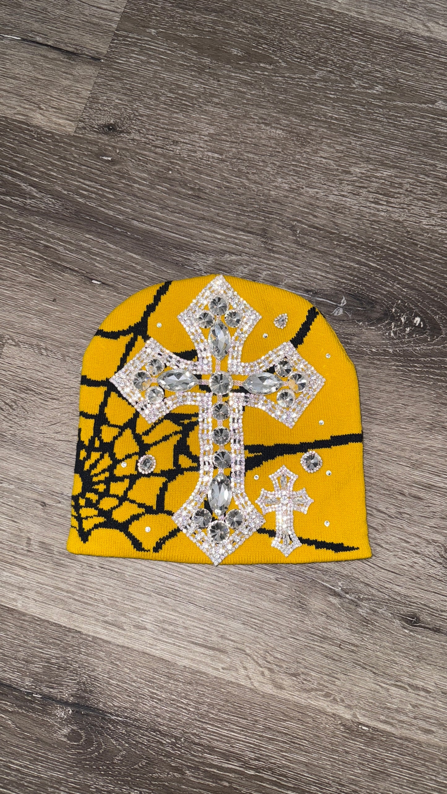 Yellow spider beanie